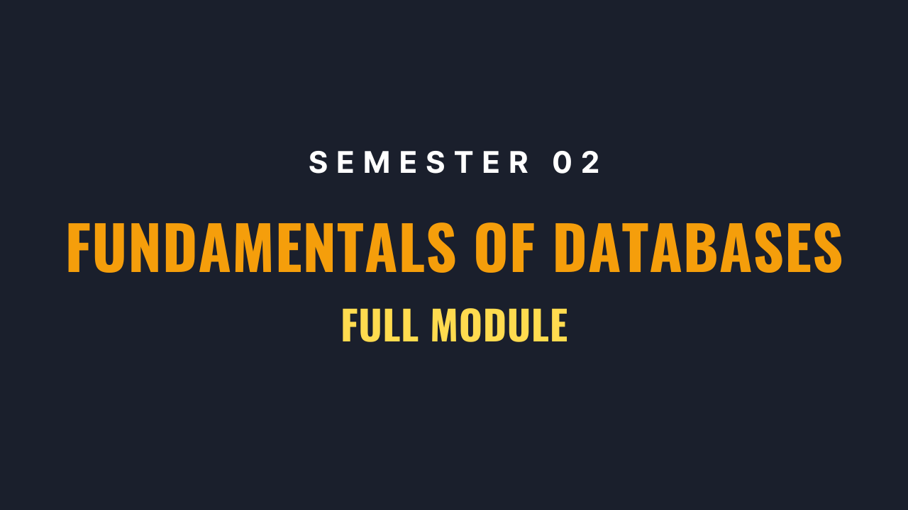 Fundamentals of Databases