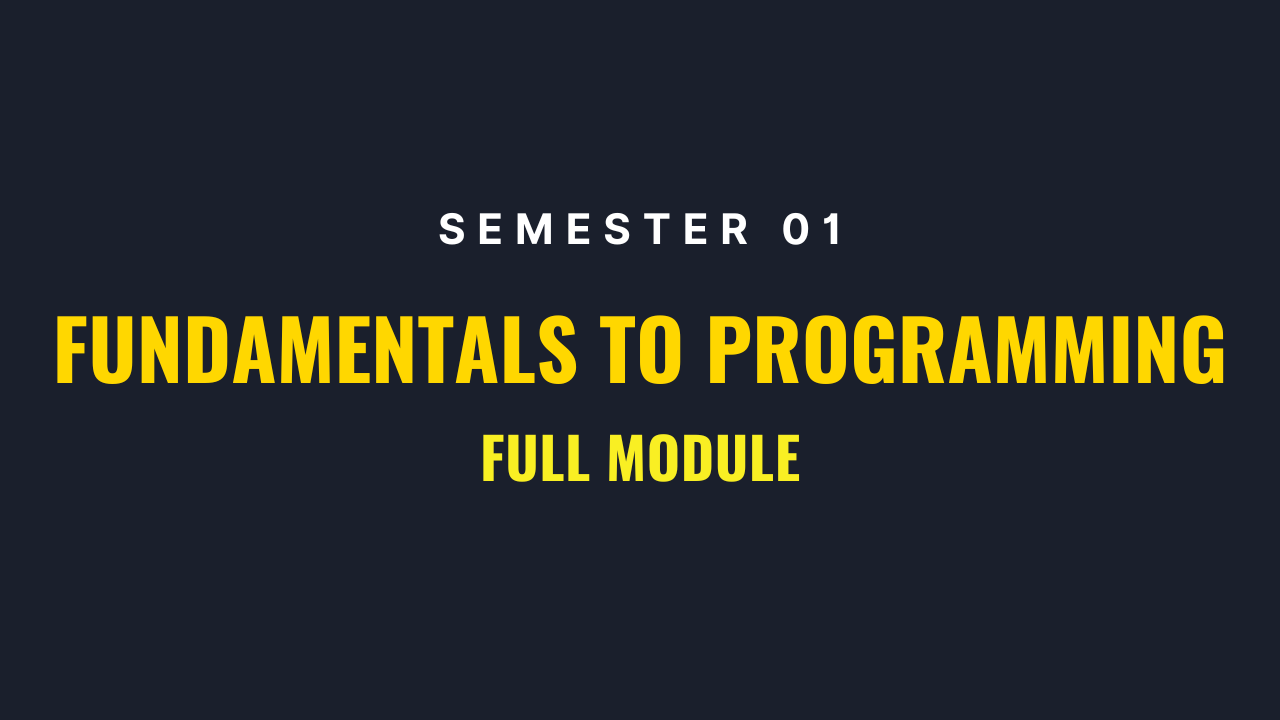 fundamentals to Programming